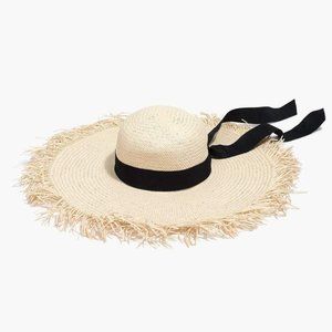 J.CREW Raw-edge straw hat